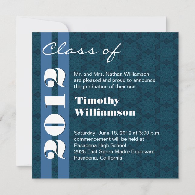 Anúncio Classe de Blue and White Change to Any Year (Mudan (Frente)