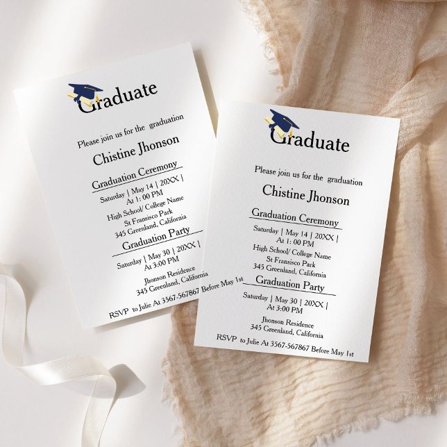 Anúncio Classe de cerimônia de formatura de guião simples  (Criador carregado)