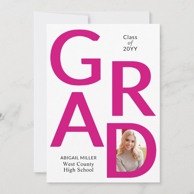 Anúncio Classe de FORMANDO rosa magenta de 2025 (Frente)