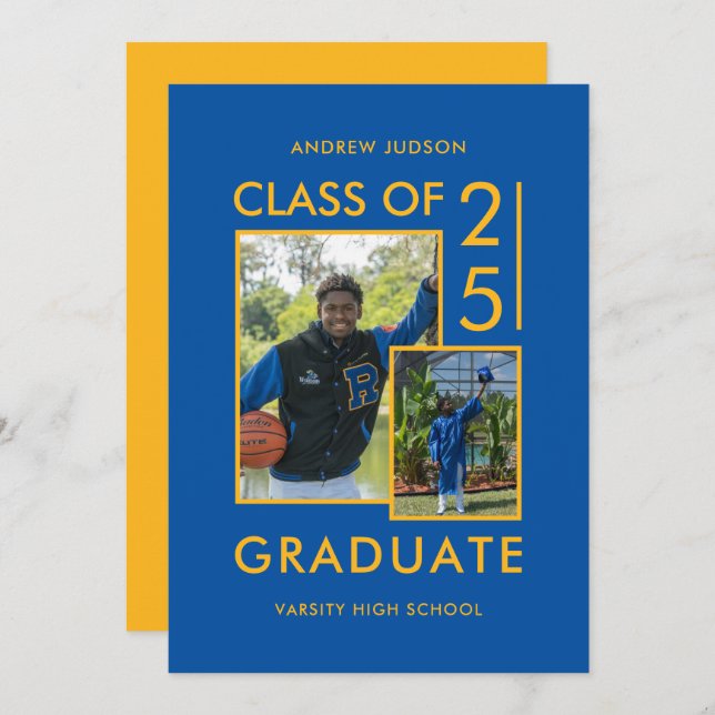 Anúncio Classe De Graduação Azul E Casa Aberta De 25 Fotos (Frente/Verso)