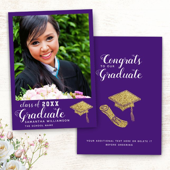 Anúncio Classe de Graduação de Foto Púrpura do Formando 20 (Criador carregado)