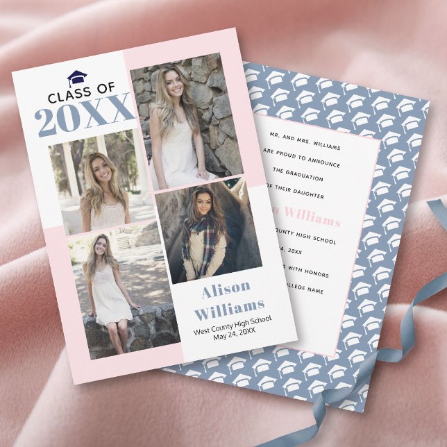 Anúncio Classe de graduação de fotos azul empoeirada, blus (Criador carregado)