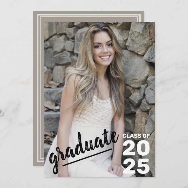 Anúncio Classe de Graduação do Segundo grau de Foto Modern (Frente/Verso)