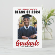 Classe de Graduação Vermelha Moderna de Foto do Fo