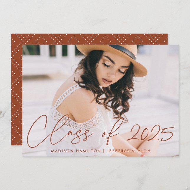 Anúncio Classe Moderna da Foto do Script Terracotta 2025 (Frente/Verso)