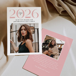 Anúncio Classe Moderna de 2025 Graduação de Foto Rosa 2