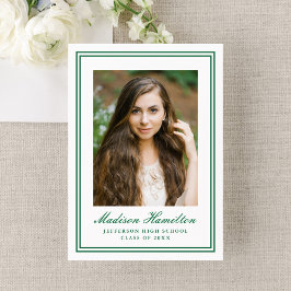 Anúncio Classic Green Double Border Photo Graduation