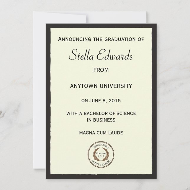 Anúncio Clássico de Formatura (Frente)