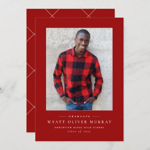 Anúncio clássico de graduação em vermelho de uma f