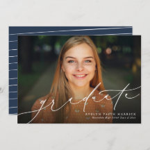 Anúncio clássico de graduação simples do marinho