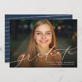 Anúncio clássico de graduação simples do marinho