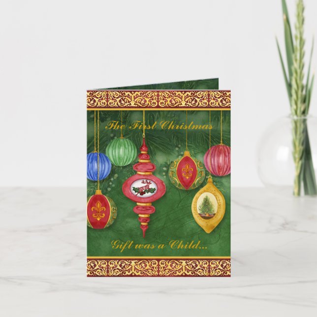 Anúncio clássico de nascimento da foto de Natal (Frente)