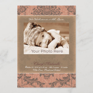 Anúncio clássico do bebê rosa vintage