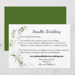 Anúncio Clássico Elegante Folhas Verdes Casamento Menor