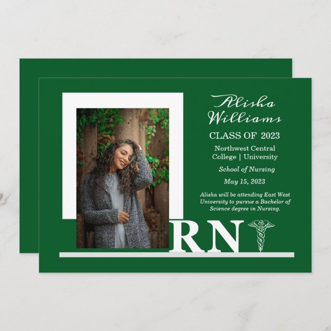 Anúncio Clássico Elegante RN Caduceus 1 Photo Dk Verde (Frente/Verso)