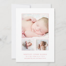 Anúncio Clássico Foto Colagem Rosa Bebê Nascido