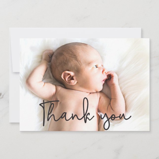 Anúncio Clássico Moderno Obrigado Sobrepor Foto do Bebê (Frente)