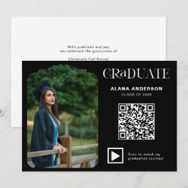 Anúncio Código QR de Foto de Formatura Moderna Minimal Arc
