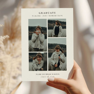 Anúncio Colagem de 4 Fotos Elegante para Formatura 