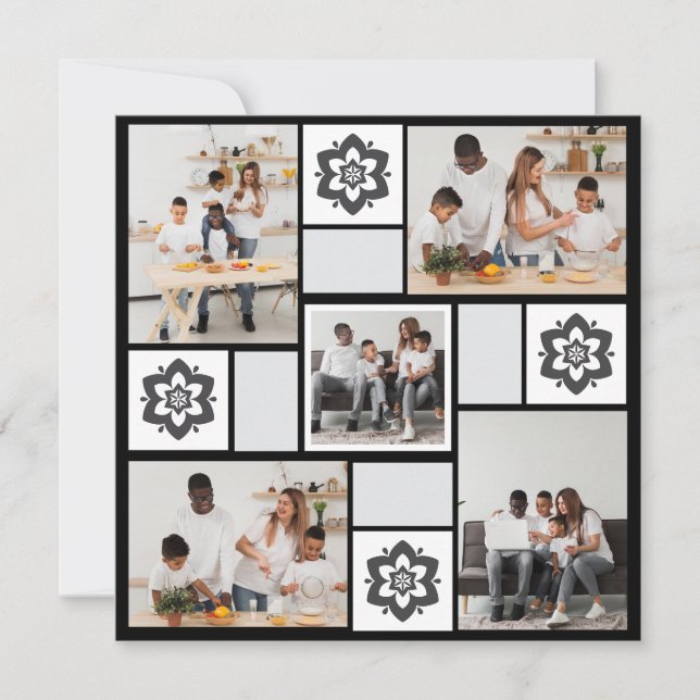 Anúncio Colagem de Fotografias com design Floral 5 (Frente)