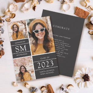 Anúncio Colagem de Fotografias Moderna Monograma de Preto 