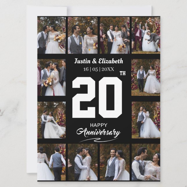 Anúncio Colagem de Fotos de Aniversário de 12 Fotos (Frente)