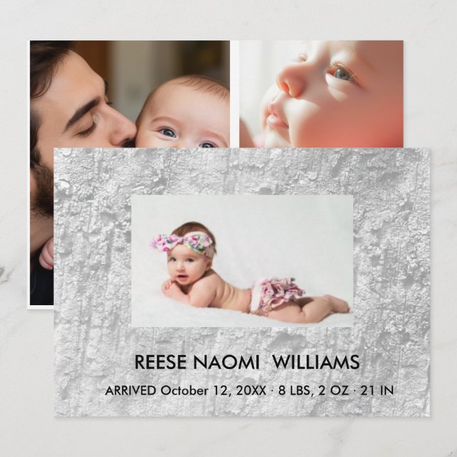 Anúncio Colagem de Fotos de Bebê Menina Simplesmente Elega (Frente/Verso)