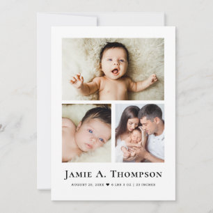 Anúncio Colagem de Fotos de Bebê Minimalista Moderno Grade