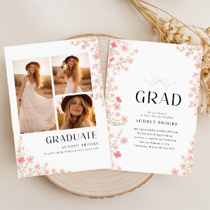 Anúncio Colagem de Fotos de Graduação com Arco de Floral d