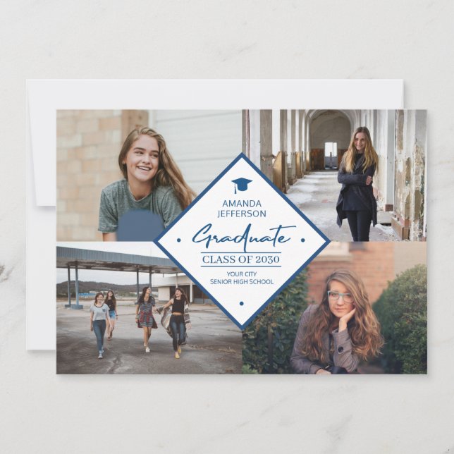 Anúncio Colagem de fotos de graduação com letra moderna e  (Frente)