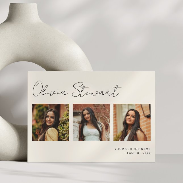 Anúncio Colagem de Fotos de Graduação de Script Minimalist (Criador carregado)