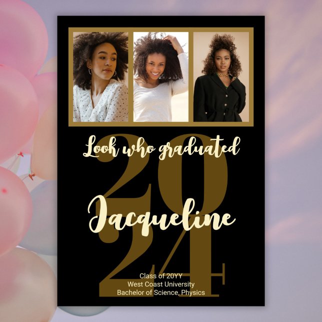 Anúncio Colagem de Fotos de Script Dourado do Modern Gradu (Criador carregado)