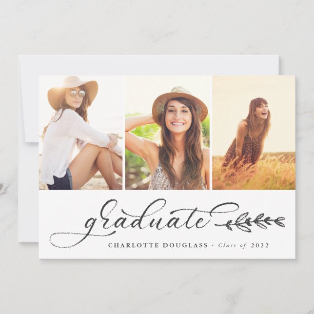 Anúncio Colagem de Fotos do Formando 3 de Script Manuscrit (Frente)