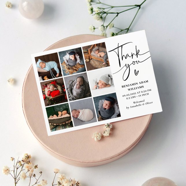 Anúncio Colagem de Fotos Moderna Obrigado Nascimento (Criador carregado)