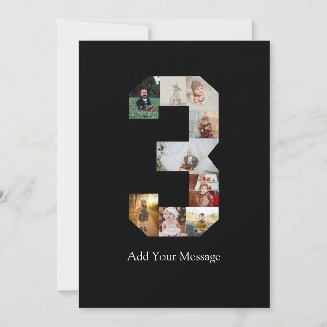 Anúncio Colagem de Fotos Número 3 Preto e Branco (Frente)