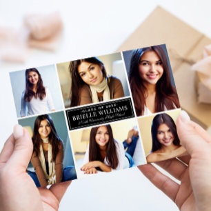 Anúncio Colagem de Fotos para Graduação em Preto e Branco 