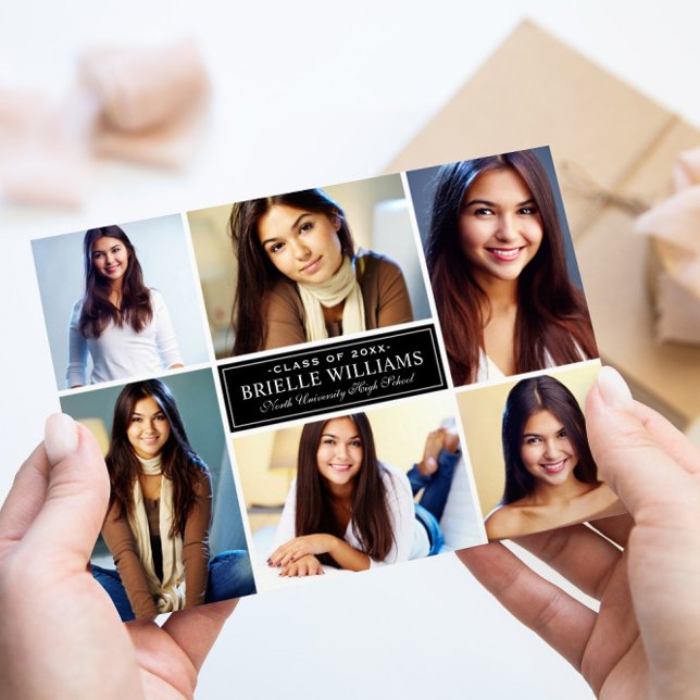 Anúncio Colagem de Fotos para Graduação em Preto e Branco  (Criador carregado)