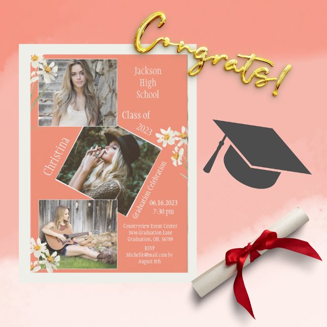 Anúncio Colagem de Fotos Personalizada 4 Imagens Laranja (Criador carregado)