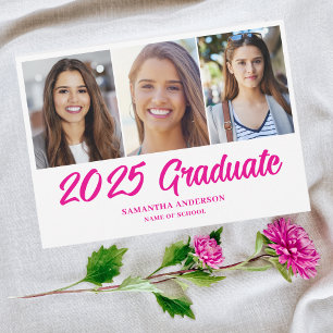Anúncio Colagem de Fotos Rosa Moderna — Graduação 2025