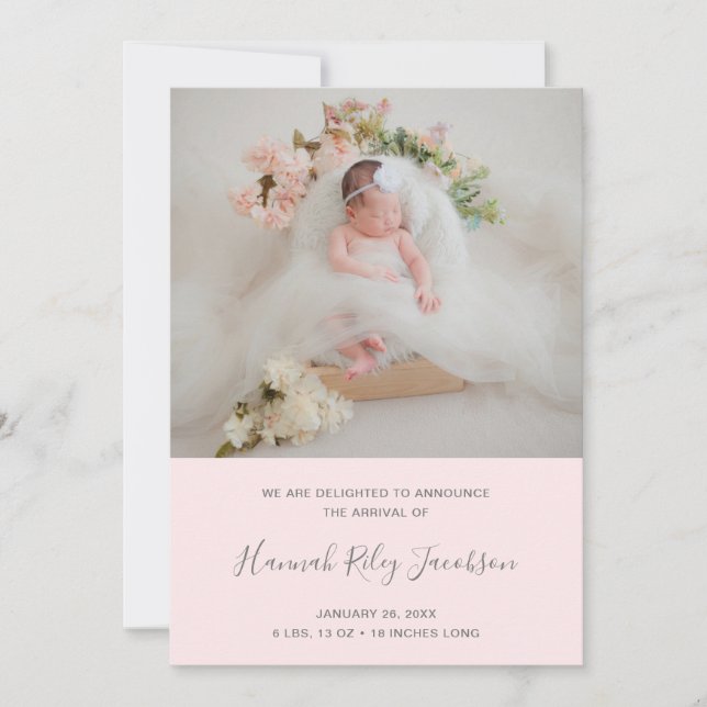 Anúncio Colagem de Fotos Rosa, Nascimento de Rapariga Recé (Frente)