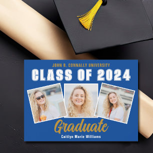 Anúncio Colagem de Fotos Senior Azul Turma de 2026 Graduad
