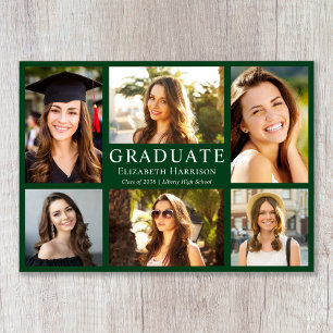 Anúncio Colagem de Fotos Verde Clássico para Formatura