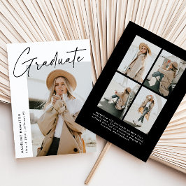 Anúncio Colagem de Graduação com 5 Fotos em Script Preto S