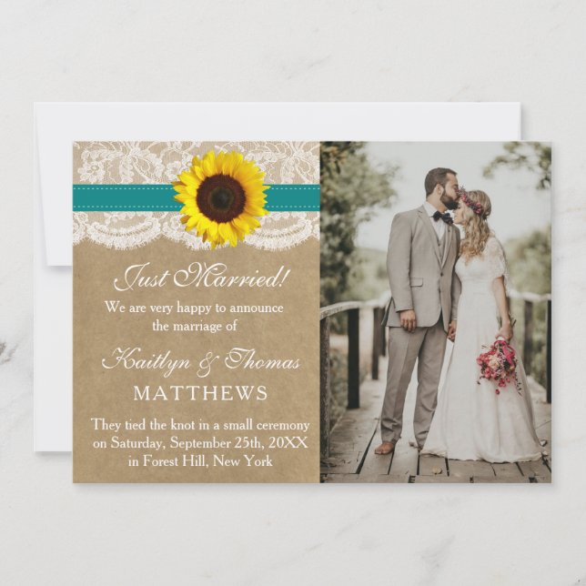 Anúncio Coleção de Casamentos de Girassol Rustic Kraft (Frente)