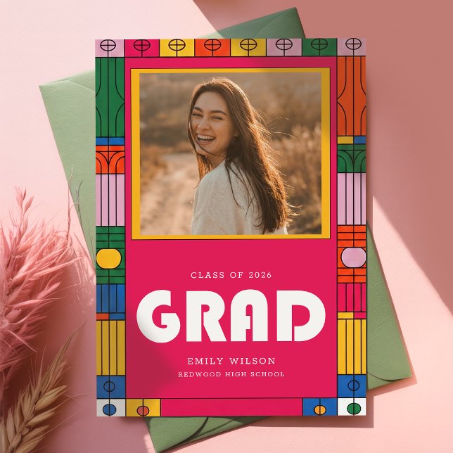 Anúncio Colorido Simples Foto de Graduação de Graduado Mod (Criador carregado)