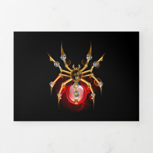 Anúncio Com Dobra Tripla Aranha steampunk em preto