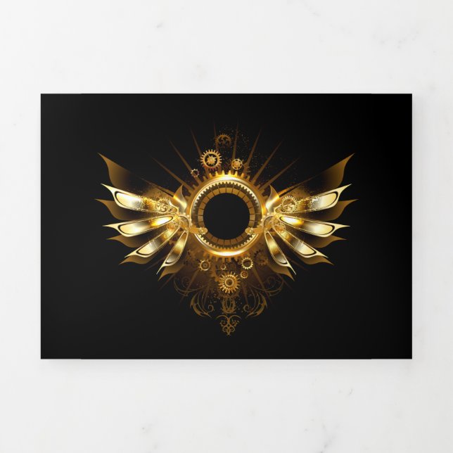 Anúncio Com Dobra Tripla Asas Steampunk (Cobrir)