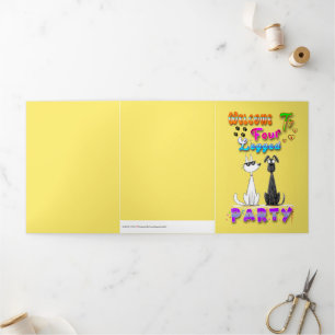 Anúncio Com Dobra Tripla Bem-vindo à Festa dos Quatro Pés