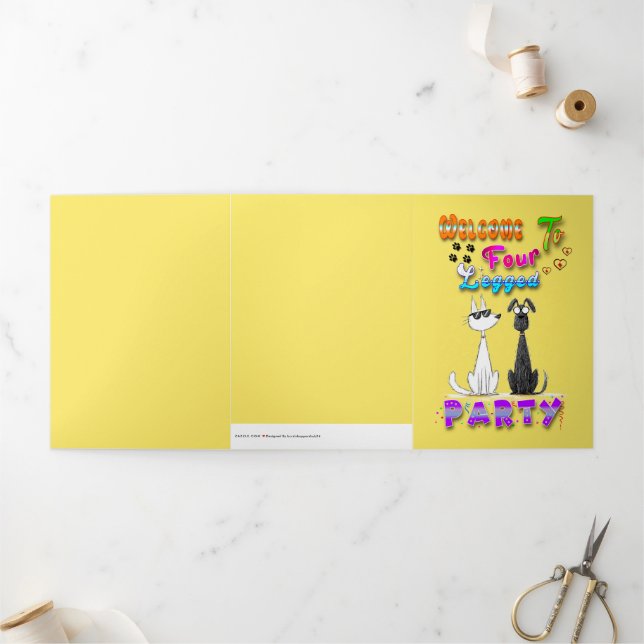 Anúncio Com Dobra Tripla Bem-vindo à Festa dos Quatro Pés (Fora)