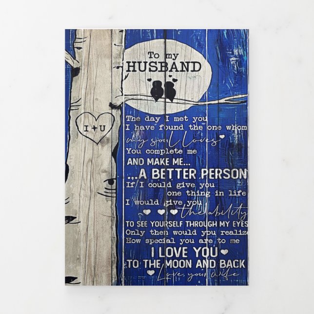 Anúncio Com Dobra Tripla Carta ao meu marido | Presente para marido (Cobrir)